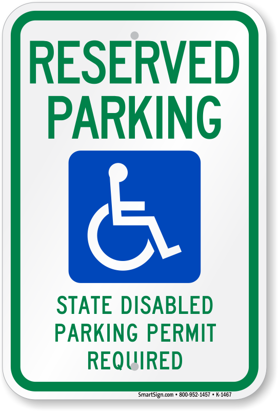 reserved parking ada handicap sign k 1467